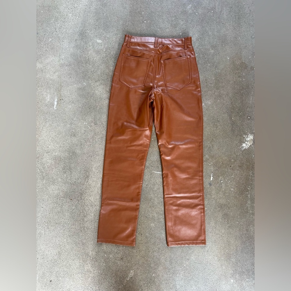 Abercrombie & Fitch The โ90s Straight Ultra High Rise Cognac Brown Size 28|6 - Picture 3 of 5